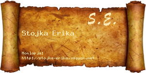 Stojka Erika névjegykártya